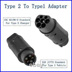 1pc Car Charging Adapter 32A Type 2 to GBT Cable EV Plug to IEC 62196 Connector