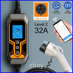 32A Electric Car Portable Charging Cable NEMA14-50 EVSE 220V 16Ft APP EV Charger
