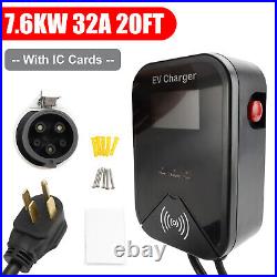 32A Wallbox Electric Vehicle Charger Car EV Charging Station J1772 7.6KW 20 FT T