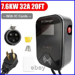 32A Wallbox Electric Vehicle Charger Car EV Charging Station J1772 7.6KW 20FT F