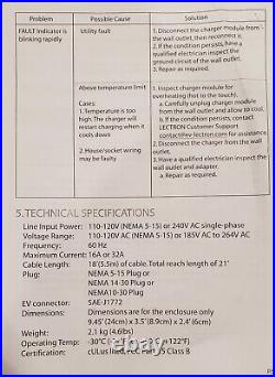 EV Electric Universal Car Charging cable 16A 120v 240v