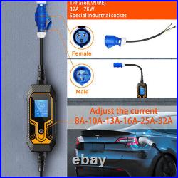 Electric Car Portable Charging Cable CEE EVSE 220V 32A 16Ft Type2 7KW EV Charger