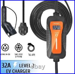 Level 2 EV Charger 240V NEMA 14-50 32A EVSE 5M Electric Car Charging Cable