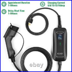 Level 2 EV Charger Electric Car Charging cable 6-16A EVSE 6-20 with 5-15 adapter