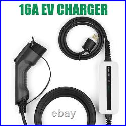 Portable 16A EV Charger J1772 Electric Car Charging Cable NEMA6-20 EVSE 110-220V