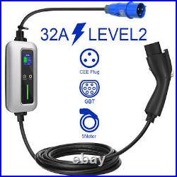 Portable Electric Car Charging Cable EV Charger Type1/Type2/GBT Adjustable 32A
